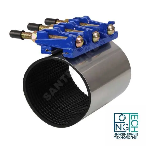 Хомут ремонтный с чугунным замком стальной нержавеющий Benarmo Хомут ремонтный с чугунным замком стальной нержавеющий Benarmo