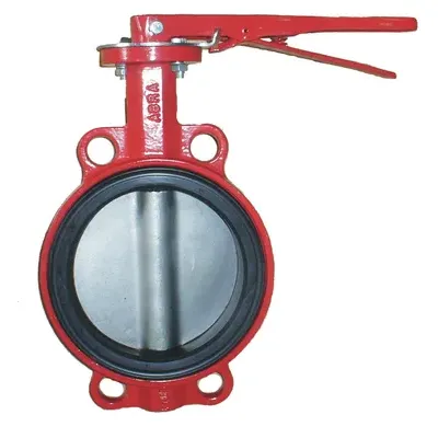 Затвор поворотный межфланцевый чугунный с диском из нерж. стали AISI 316 с рукояткой ABRA-BUV-VF866D Затвор поворотный межфланцевый чугунный с диском из нерж. стали AISI 316 с рукояткой ABRA-BUV-VF866D