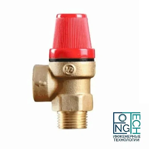 Клапан предохранительный угловой латунь Ду 15х20 Ру16 НР/ВР G1/2"хG3/4" Рср=3бар Benarmo  Клапан предохранительный угловой латунь Ду 15х20 Ру16 НР/ВР G1/2"хG3/4" Рср=3бар Benarmo Самара