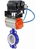 Затвор дисковый поворотный DN.ru WBV3432P-2W-Fb-H Ду80 Ру16, корпус - углеродистая сталь WCB, диск - нержавеющая сталь 316L, уплотнение - PTFE, с пневмоприводом PA-DA-083 и с электропневматическим поворотным позиционером YT-1000RSN с обратной связью Самара