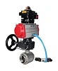 Кран шаровой DN.ru BV3232P(2pc)-FP-T-ISO-H Ду40 Ру63, полнопроходной внутреннняя резьба, нержавеющая сталь SS316, уплотнение - PTFE, с пневмоприводом PA-DA-065, с пневмораспределителем 4V320-08 220В, с БКВ APL-410N EX, с ручным дублером MON1-250-T26-ISO Самара