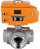 Кран шаровой DN.ru BV3232P(4pc)-SP-3WT-T-ISO-H Ду40 Ру63 стандартнопроходной T-тип, трехходовой, нержавеющая сталь, внутренняя резьба, уплотнение - PTFE, с эл. приводом DN.ru E34-N-005EM-O1-220VAC-У1 Самара