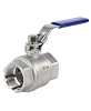 Кран шаровой DN.ru BV3232P(2pс)-FP-T-H Ду40 Ру63 полнопроходной двухходовой, нержавеющая сталь 316 CF8M, внутренняя резьба, уплотнение - PTFE, ручка-рычаг Самара