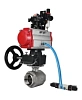 Кран шаровой DN.ru BV3232P(2pc)-FP-T-ISO-H Ду20 Ру63, полнопроходной внутреннняя резьба, нержавеющая сталь SS316, PTFE, с пневмоприводом PA-DA-052, с пневмораспределителем 4V320-08 220В, с БКВ APL-210N, с ручным дублером MON1-250-T26-ISO, с БПВ AFC2000 Самара