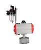 Кран шаровой DN.ru BV3232P(2pc)-FP-T-ISO-H Ду20 Ру63 полнопроходной двухходовой, нержавеющая сталь SS316, внутренняя резьба, уплотнение - PTFE, с пневмоприводом PA-SA-052 с возвратными пружинами, с пневмораспределителем 4М310-08 220В NAMUR, с БПВ AFC2000 Самара