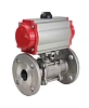 Кран шаровой DN.ru BV3131P(3pc)-FP-F-ISO-H Ду40 Ру40 полнопроходной трехсоставной, нержавеющая сталь SS304, фланцевый, уплотнение - PTFE, с пневмоприводом DN.ru PA-DA-065 двойного действия Самара