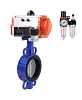 Затвор дисковый поворотный DN.ru WBV1432E-2W-Fb-H Ду80 Ру16, корпус - чугун GGG50, диск - нержавеющая сталь 316L, уплотнение - EPDM, с пневмоприводом DN.ru PA-SA-105 с возвратными пружинами, с пневмораспределителем 4V320-08 220В, с БПВ AFC2000 Самара