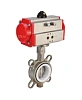 Затвор дисковый поворотный DN.ru WBV3232P-2W-Fb-H Ду200 Ру16, корпус - нержавеющая сталь 316L, диск - нержавеющая сталь 316L, уплотнение - PTFE, с пневмоприводом DN.ru PA-DA-140 двойного действия Самара