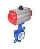 Затвор дисковый поворотный DN.ru WBV3432P-2W-Fb-H Ду40 Ру16, корпус - углеродистая сталь WCB, диск - нержавеющая сталь 316L, уплотнение - PTFE, с пневмоприводом DN.ru PA-DA-083 двойного действия Самара