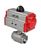 Кран шаровой DN.ru BV3232P(2pc)-FP-T-ISO-H Ду15 Ру63 полнопроходной двухходовой, нержавеющая сталь 316, внутренняя резьба, уплотнение - PTFE, с пневмоприводом двойного действия PA-DA-052 Самара