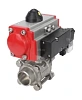 Кран шаровой DN.ru BV3232P(3pc)-FP-W-ISO-H Ду15 Ру63, полнопроходной под приварку, нержавеющая сталь SS316, уплотнение - PTFE, с пневмоприводом PA-DA-052 двойного действия, с пневмораспределителем 4M310-08 24В NAMUR Самара