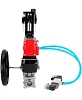 Кран шаровой DN.ru BV3232P(3pc)-FP-W-ISO-H Ду15 Ру63, полнопроходной под приварку, нержавеющая сталь SS316, уплотнение - PTFE, с пневмоприводом PA-DA-052, с пневмораспределителем 4V320-08 220В, с ручным дублером MON1-250-T26-ISO, с БПВ AFC2000 Самара