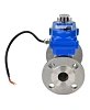Кран шаровой DN.ru BV3131P(3pc)-FP-F-ISO-H Ду15 Ру40 трехсоставной из нержавеющей стали SS304, фланцевый, уплотнение - PTFE, полнопроходной с электроприводом DN.ru QT-N-003EM-O1-12VDC-У1 blue Самара