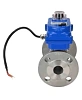 Кран шаровой DN.ru BV3232P(3pc)-FP-F-ISO-H Ду15 Ру40 трехсоставной из нержавеющей стали SS316, фланцевый, уплотнение - PTFE, полнопроходной с электроприводом DN.ru QT-N-003EM-O1-24VDC-У1 blue Самара