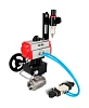 Кран шаровой DN.ru BV3232P(2pc)-FP-T-ISO-H Ду65 Ру40, полнопроходной внутреннняя резьба, нержавеющая сталь SS316, уплотнение - PTFE, с пневмоприводом PA-DA-083, с пневмораспределителем 4V320-08 220В, с ручным дублером MON2-450-T28-ISO, с БПВ AFC2000 Самара